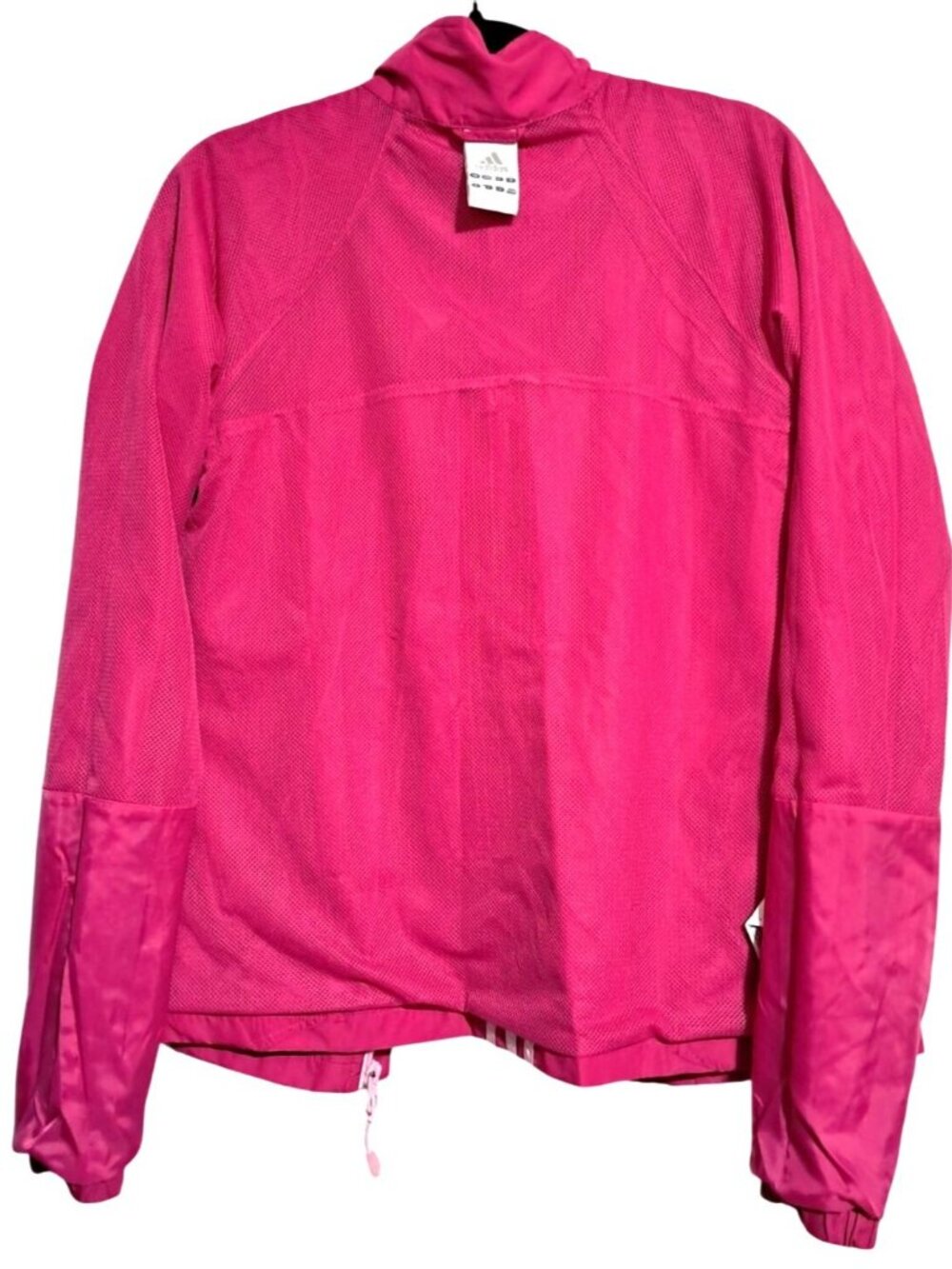 Y2K Adidas Windbreaker Zip Jacket Womens Size S Pink Polyester Activewear Lightw - Picture 9 of 11